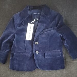 Janie and Jack Navy Suede Kids Blazer
